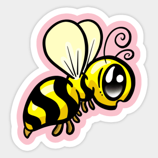 Cute Little Wasp Cartoon Logo Illustration Sticker